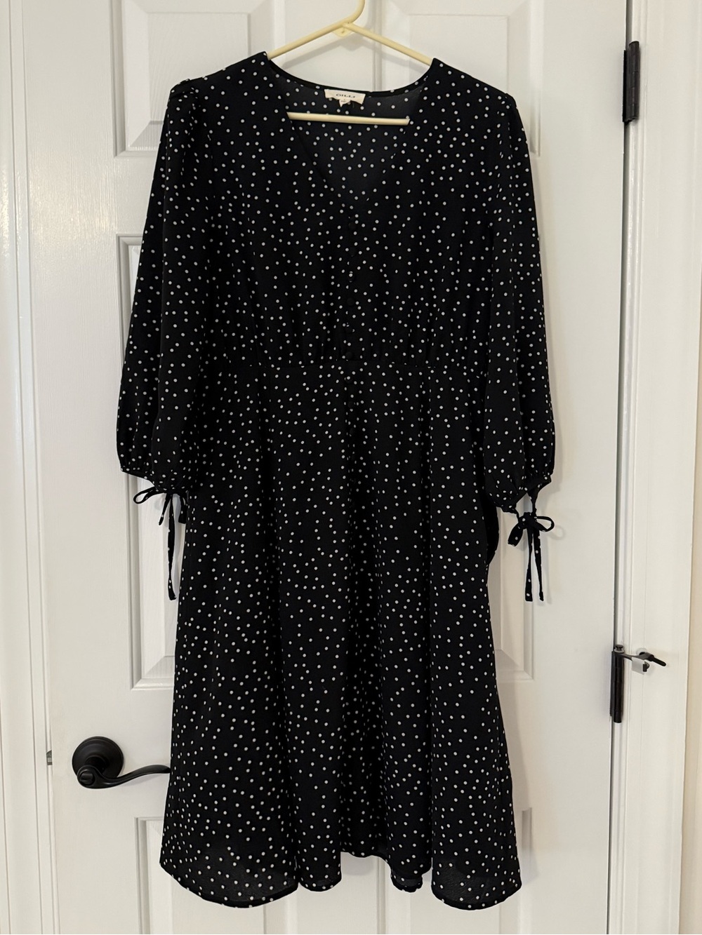 Gilli Black and White Polka Dot Midi Dress